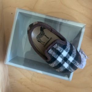 Zeebra kids loafers wool infant shoes plaid 12-18m